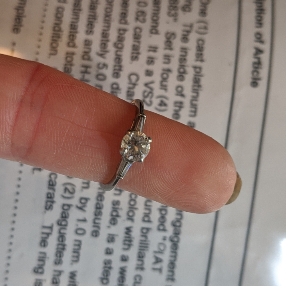 Vintage Diamond and Platinum Engagement Ring